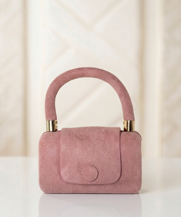 The Suede Velvet Box Mini – Structured Vanity Handbag