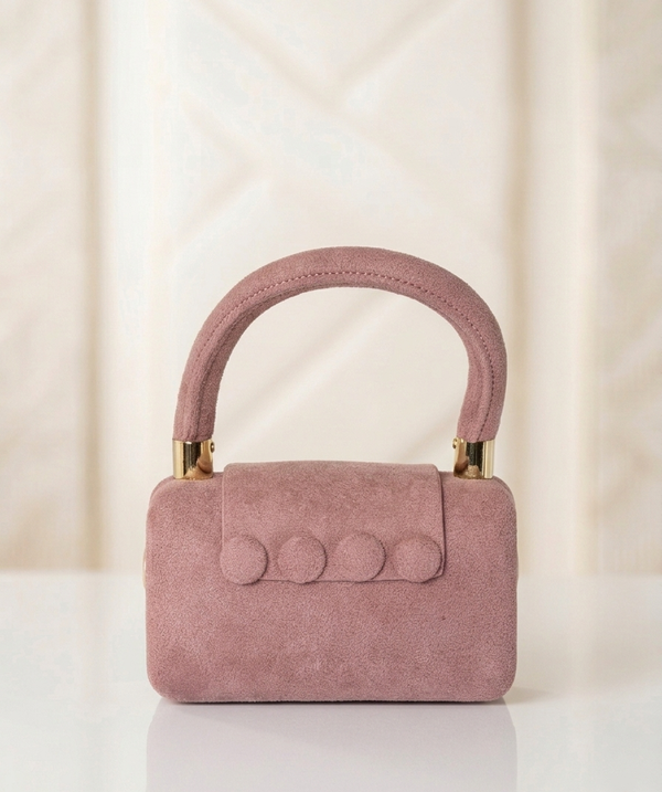 The Suede Velvet Box Mini – Structured Vanity Handbag